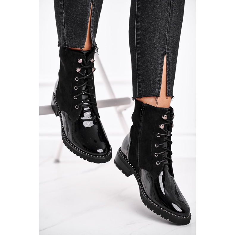 S.Barski Botas femininas quentes trovões negros preto 2