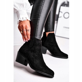 S.Barski Botas femininas de salto plano quente outono preto leitoso 1