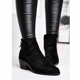 S.Barski Botas femininas de salto plano quente outono preto leitoso 2