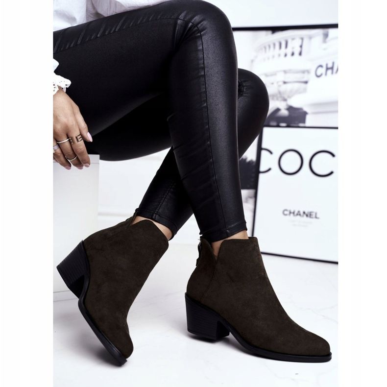 S.Barski Botas femininas com salto plano Quente outono cáqui leitoso 2