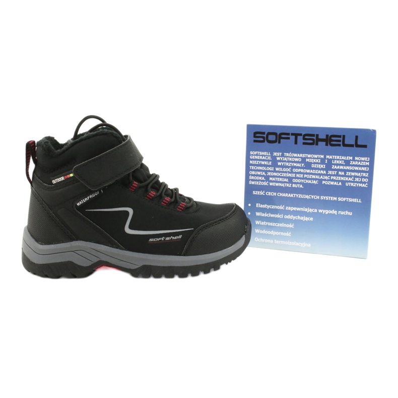 Botas esportivas soft-shell com membrana American Club HL38 / 20 preto vermelho 5