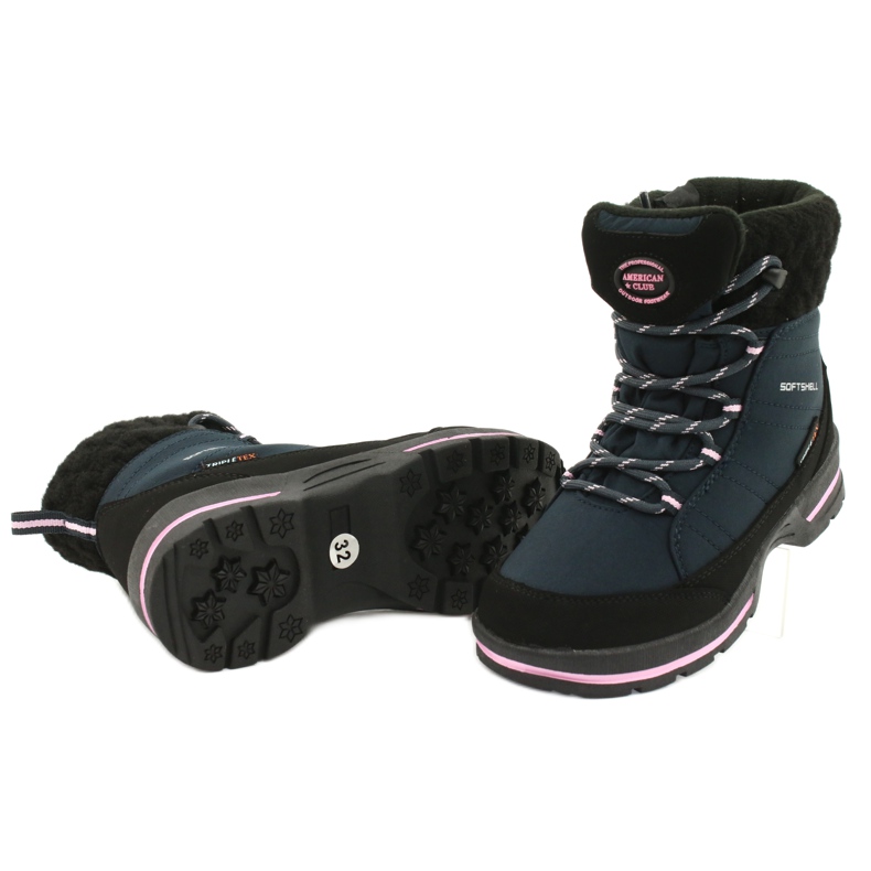 American Club Botas Softhell com membrana SN03 / 20 preto azul marinho rosa 3