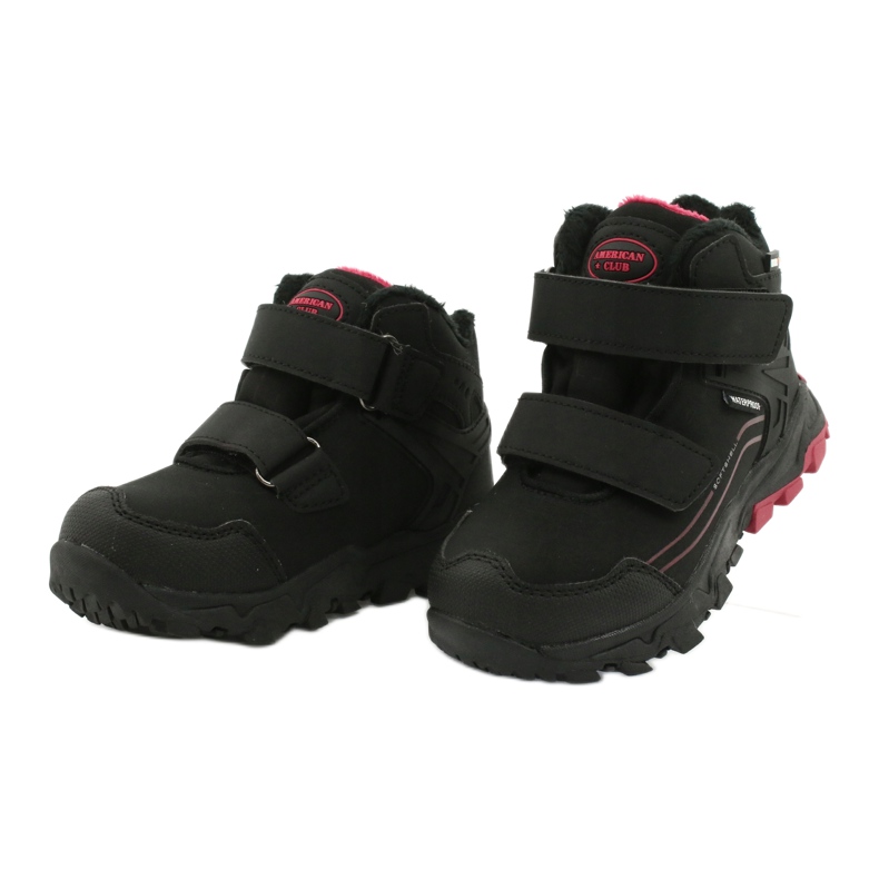 American Club Botas softshell com membrana preto vermelho 2