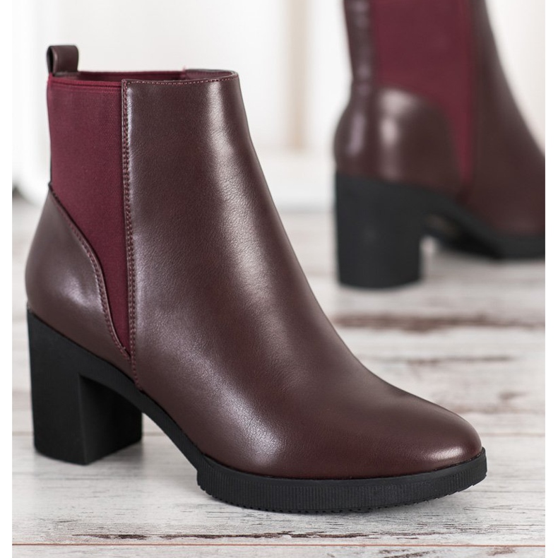 Botas de couro ecológico vermelho multicolorido 1