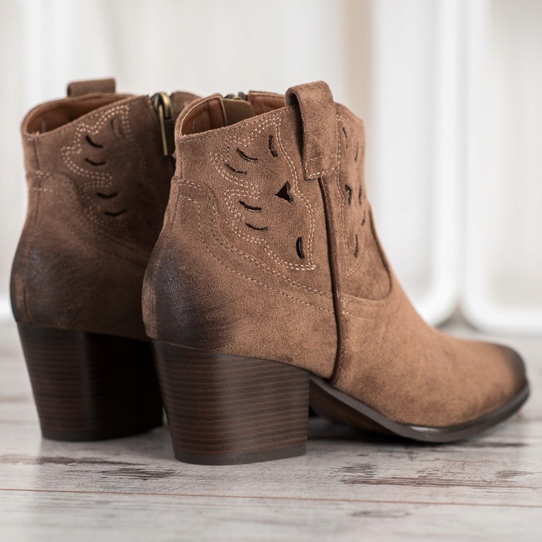 Botas de cowboy VINCEZA a céu aberto bege 1