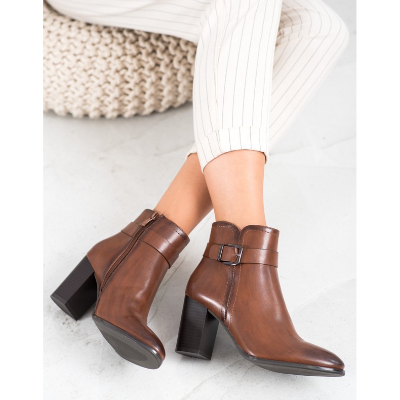 Sergio Leone Botas clássicas de salto alto marrom 2