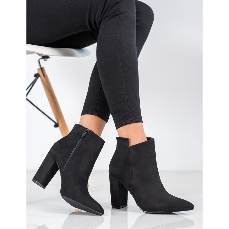 SHELOVET Botas elegantes no spitz preto 2