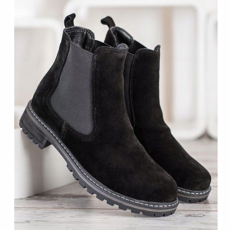 Filippo Botas de couro Chelsea preto 1