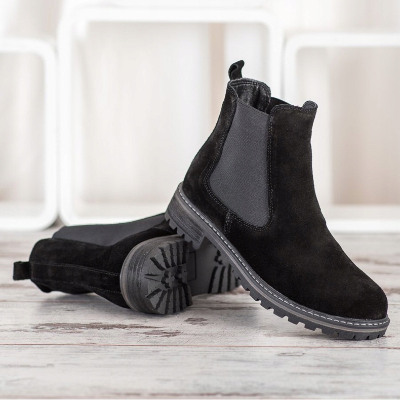 Filippo Botas de couro Chelsea preto 2