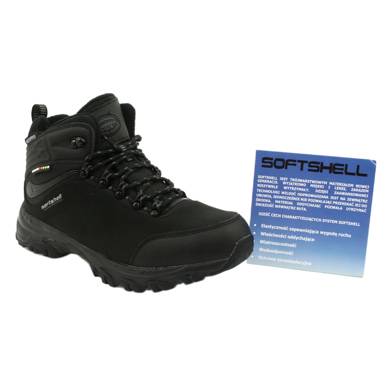 American Club Botas de trekking americanas Softshell com membrana preto 5 American Club Botas de trekking americanas Softshell com membrana preto 5