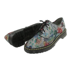 Mulheres Brogues Oxfords Couro Flores Maciejka 04087-43 multicolorido 5