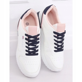 Calçados esportivos femininos brancos BK938 BRANCO / AZUL azul marinho 2