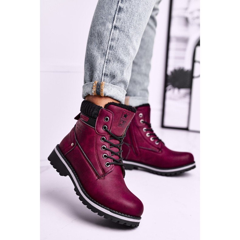 EVE Botas femininas Burgundy Grunders vermelho multicolorido 1