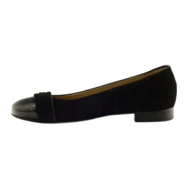 Ballerinas de couro feminino com decoração 1587 Edeo Black preto 2