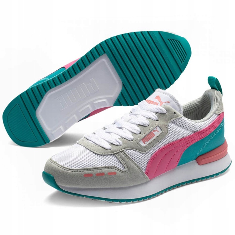 Sapatos femininos Puma R78 W 373117 12 bege branco laranja rosa verde 1
