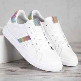 SHELOVET Calçados Esportivos Com Brilho branco 2