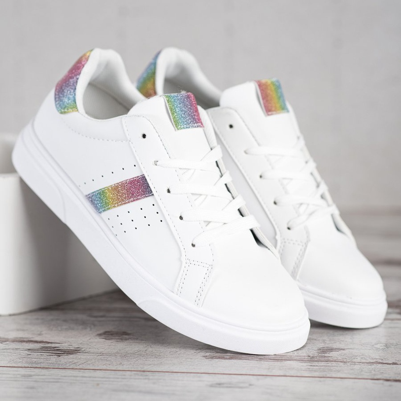 SHELOVET Calçados Esportivos Com Brilho branco 2