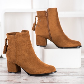 SHELOVET Botas com franjas marrom 2