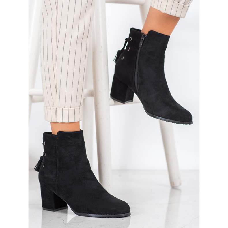 SHELOVET Botas com franjas preto 2