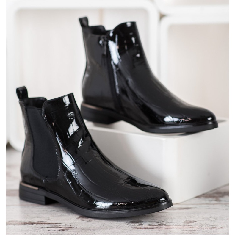 Filippo Botas Chelsea lacadas pretas preto 2