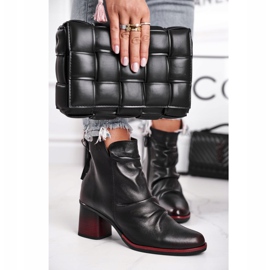 Botas femininas de salto alto Maciejka Preta 04757-01 preto 2