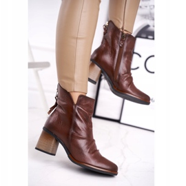 Botas femininas de salto alto Maciejka Brown 04757-02 marrom 1