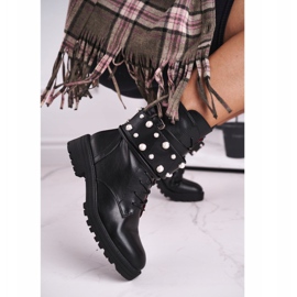 FE1 Botas de cano altas femininas pretas com pérolas Mishigan preto 1 FE1 Botas de cano altas femininas pretas com pérolas Mishigan preto 1