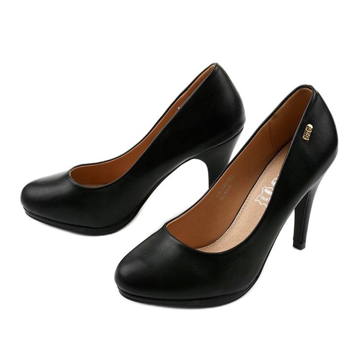 Salto alto preto clássico YS-190 2 Salto alto preto clássico YS-190 2