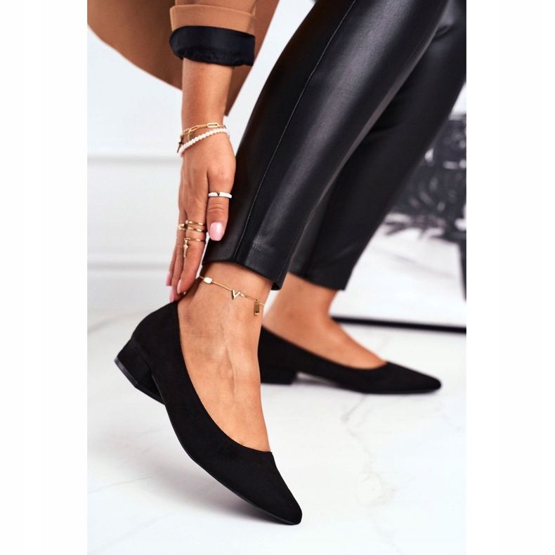 PS1 Bailarinas pretas de camurça feminina Elivia preto 1