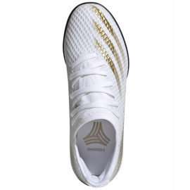 Chuteiras Adidas X GHOSTED.3 Tf Junior EG8214 branco cinza 1