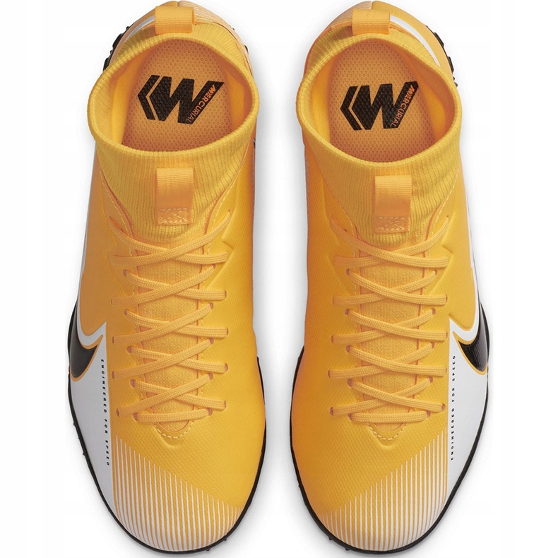 Chuteira Nike Mercurial Superfly 7 Academy Tf Junior AT8143 801 laranja amarelo 1
