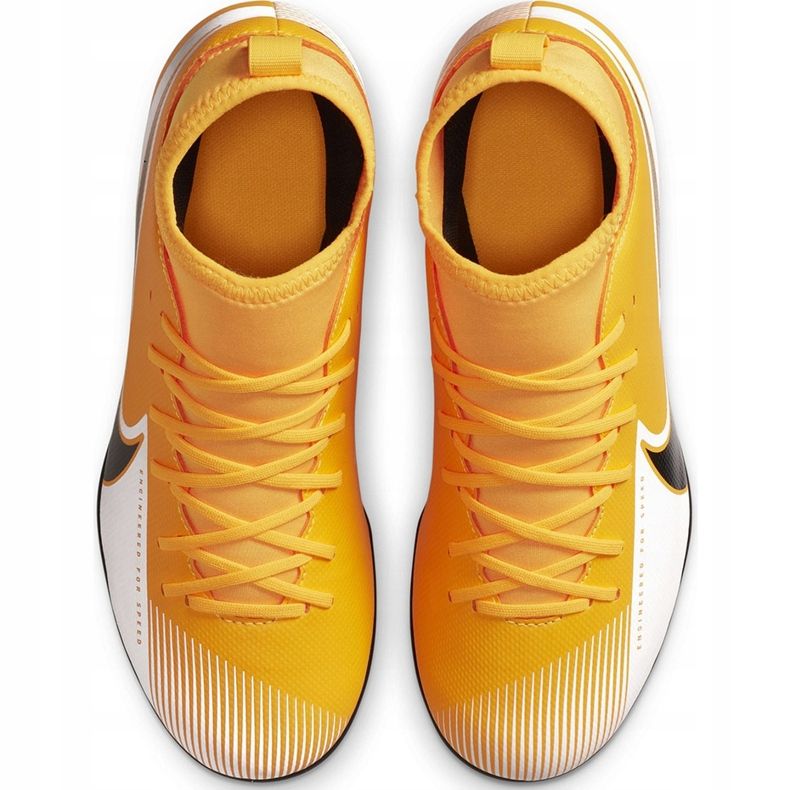 Chuteiras Nike Mercurial Superfly 7 Club FG / MG Junior AT8150 801 laranja amarelo 1