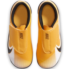 Chuteiras Nike Mercurial Vapor 13 Club Mg PS (V) Junior AT8162 801 laranja amarelo 1