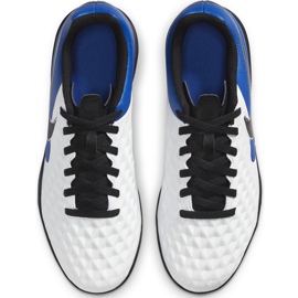 Chuteiras Nike Tiempo Legend 8 Club Tf Junior AT5883 104 azul branco 1