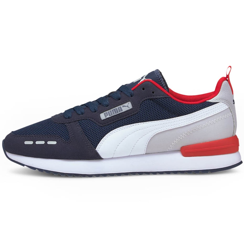 Sapatos masculinos Puma R78 azul marinho-branco-cinza-vermelho 373117 24 azul-marinho multicolorido 1