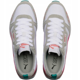 Sapatos femininos Puma R78 branco-bege-rosa-turquesa 373117 12 multicolorido 1