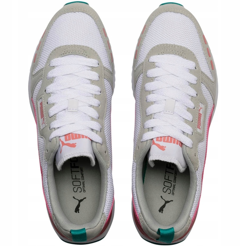 Sapatos femininos Puma R78 branco-bege-rosa-turquesa 373117 12 multicolorido 1