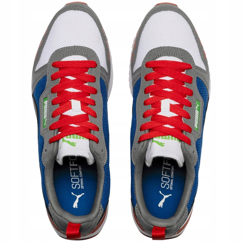Sapatos masculinos Puma R78 branco-azul-vermelho-preto 373117 10 azul marinho cinza 2