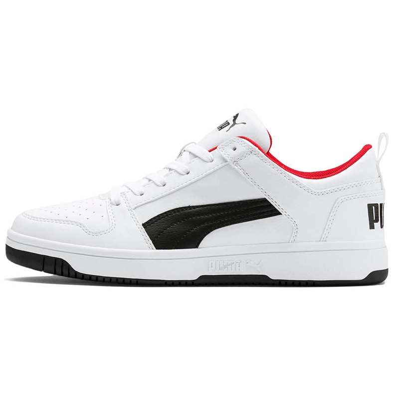 Sapatos masculinos Puma Rebound LayUp Lo Sl branco-preto 369866 01 vermelho 1
