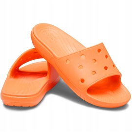 Chinelos femininos Crocs Classic Slide damasco 206121 801 laranja 1