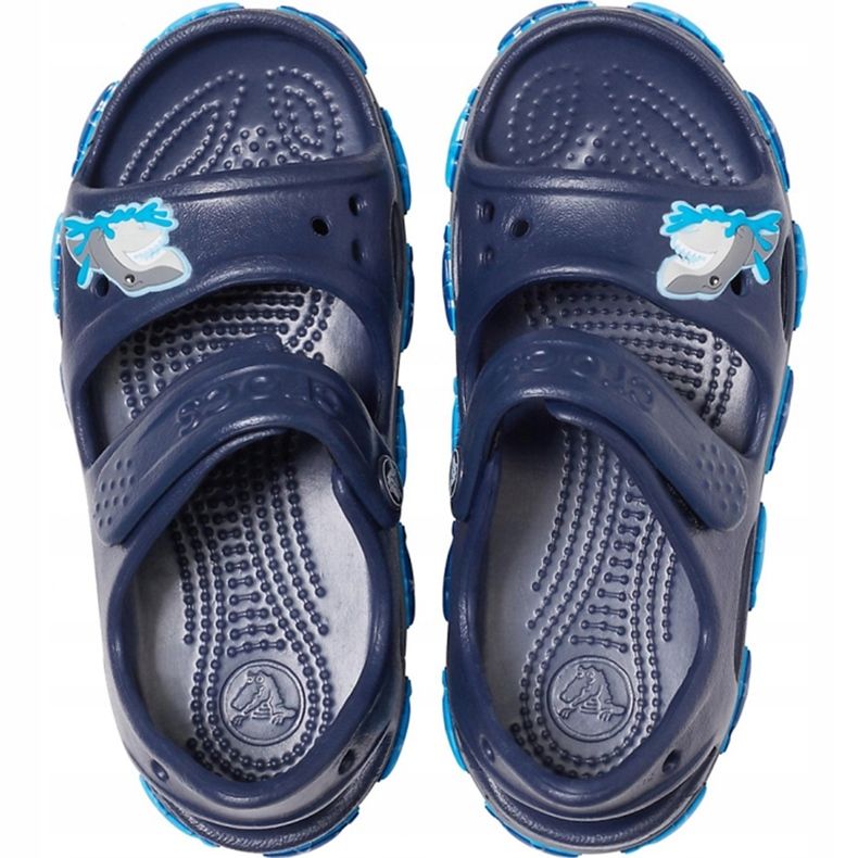 Sandálias infantis Crocs Crocs Fl Shark Band Sandália B azul marinho 206365 410 1