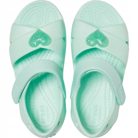 Sandálias infantis Crocs Sandália Classic Cross Strap Ps neo mint 206245 3TI verde 1