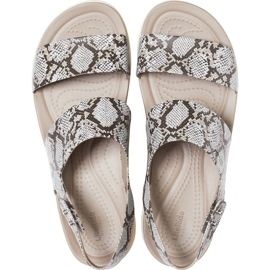 Sandálias femininas Crocs Brooklyn Low Wedge W multi stucco 206453 93T bege 1