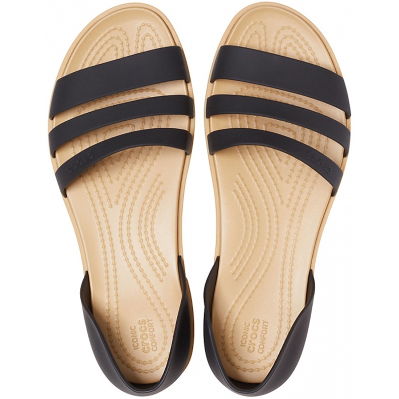 Sandálias femininas Crocs Tulum Open Flat W pretas 206 109 00W preto 1