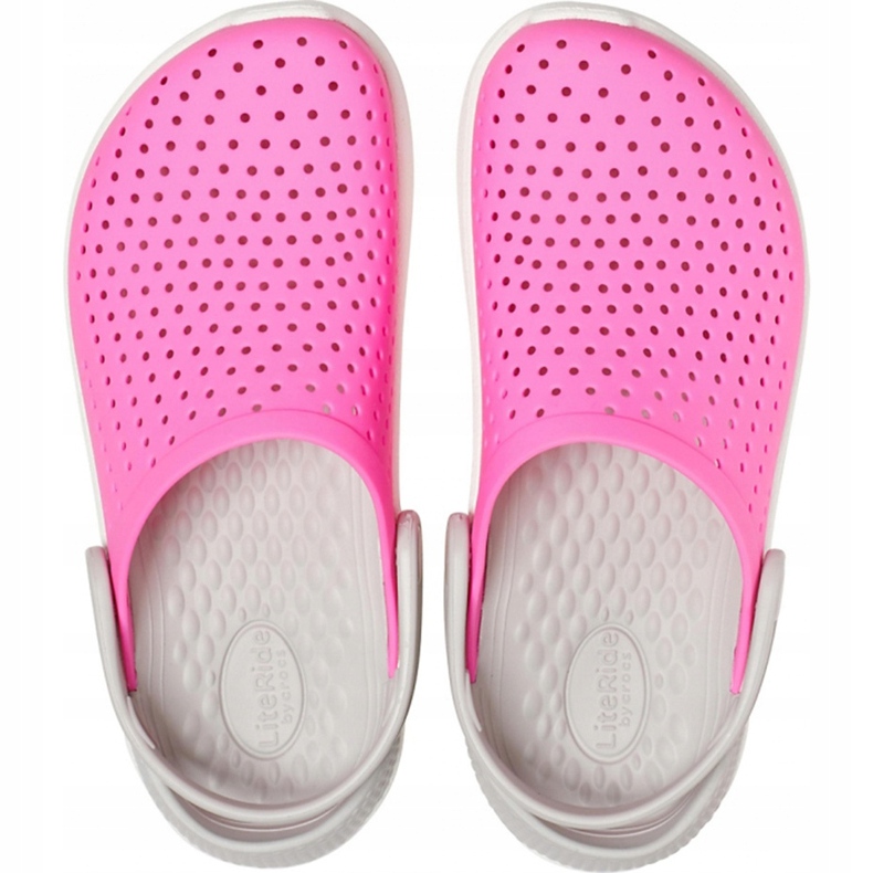 Crocs para crianças LiteRide Clog Kids rosa-branco 205964 6QR 1