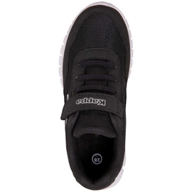 Sapatos infantis Kappa Follow K preto e branco 260604K 1110 1