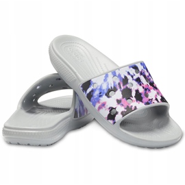 Crocs feminino clássico Crocs Tie Dye Mania Slide 206481 97K cinza multicolorido 1