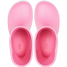 Botas de chuva Crocs para crianças Bota de chuva Crocband Kids rosa 205827 6QM 1