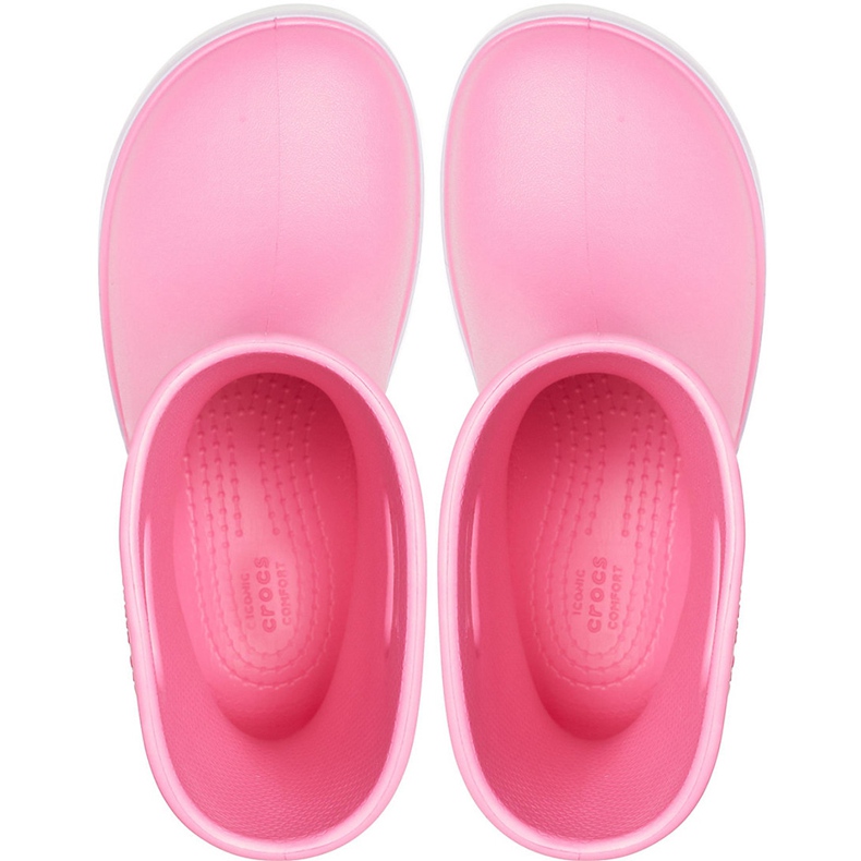 Botas de chuva Crocs para crianças Bota de chuva Crocband Kids rosa 205827 6QM 1