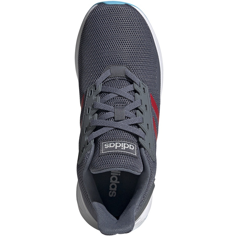 Sapatos infantis Adidas Duramo 9 K cinza-vermelho EG7899 1
